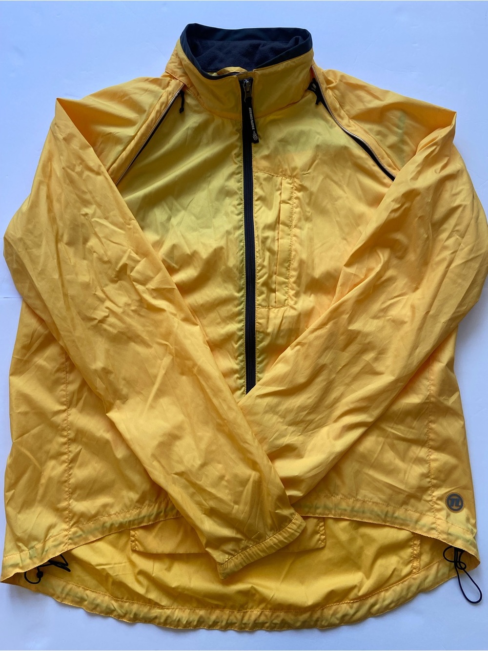 Novara Yellow Road Cycling Biking Rain Wind Reflective Shell Zip Jacket Mens XL